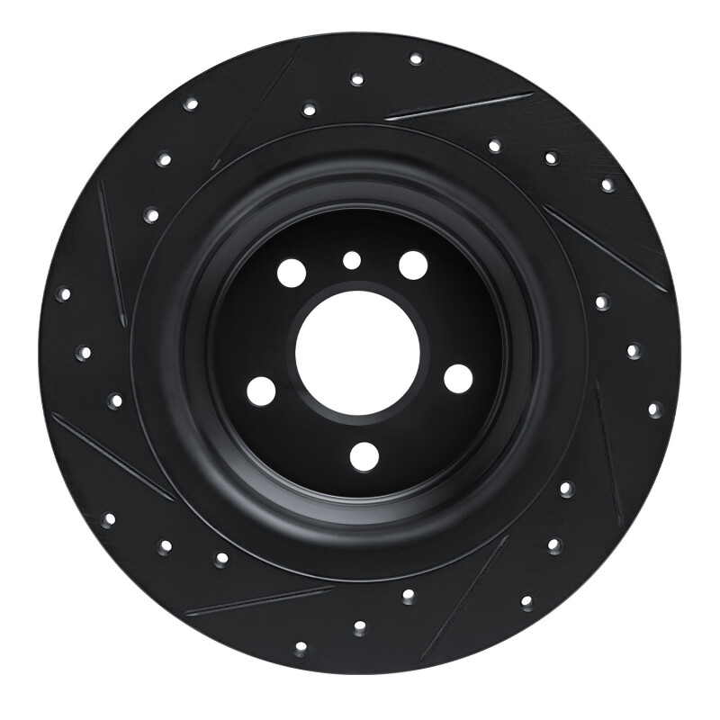 Mercedes-Benz GLE350 Brake Rotor (1) - Rear Right - R1 Concepts - Drilled & Slotted - Black - `12-`18